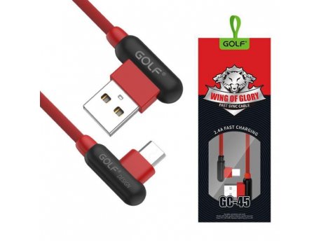 GOLF Mikro usb kabl 1m 90° GC-45m crveni (00G219)