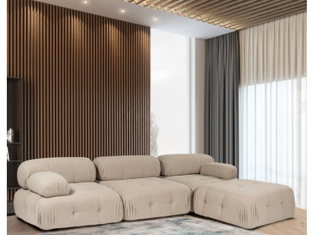 Atelier del Sofa Ugaona garnitura Doblo 3 Seater with Pouffe ( L1 O1 1R Pouffe) Peach