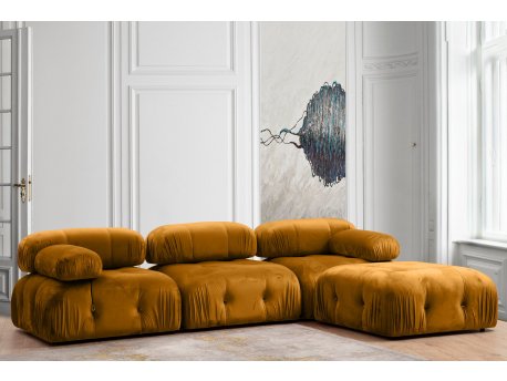 Atelier del Sofa Ugaona garnitura Bubble Corner ( L1 O1 1R Puf) Mustard