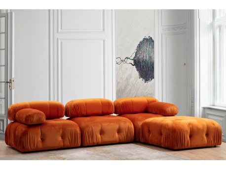 Atelier del Sofa Ugaona garnitura Bubble Corner ( L1 O1 1R Puf) Orange