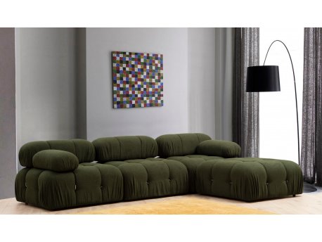 Atelier del Sofa Ugaona garnitura Bubble Green L1 O1 1R PUF