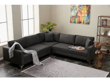 Atelier del Sofa Ugaona garnitura Berlin Anthracite Gold