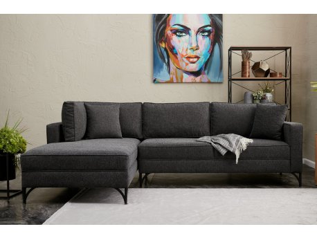 Atelier del Sofa Ugaona garnitura Berlin Left Anthracite Black