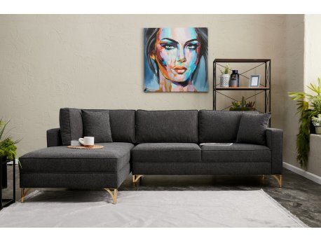 Atelier del Sofa Ugaona garnitura Berlin Left Anthracite Gold