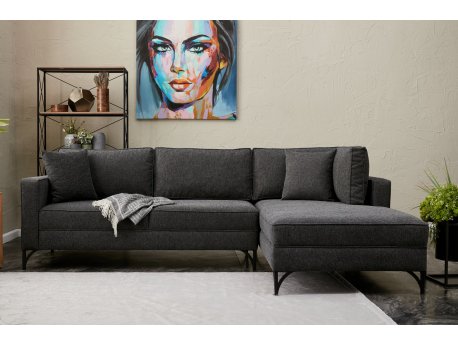 Atelier del Sofa Ugaona garnitura Berlin Right Anthracite Black