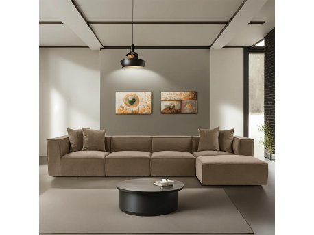 Atelier del Sofa Ugaona garnitura Sora (L1 O1 O1 1R POUFFE ) Brown