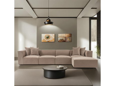 Atelier del Sofa Ugaona garnitura Sora (L1 O1 O1 1R POUFFE ) Cappucino