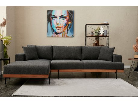 Atelier del Sofa Ugaona garnitura Liva Left Anthracite