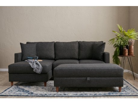 Atelier del Sofa Ugaona garnitura Eva Left Anthracite