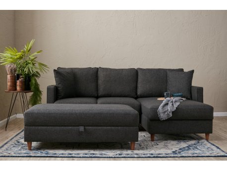 Atelier del Sofa Ugaona garnitura Eva Right Anthracite
