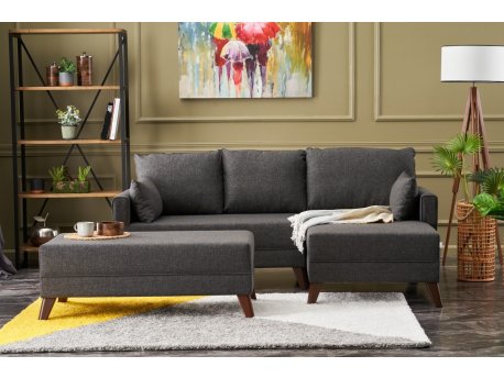 Atelier del Sofa Ugaona garnitura Bella Mini Corner Sofa Right Anthracite