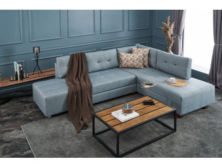 Atelier del Sofa Ugaona garnitura Manama Corner Sofa Bed Right Light Blue