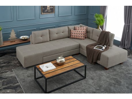 Atelier del Sofa Ugaona garnitura Manama Corner Sofa Bed Right Cream