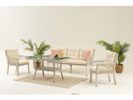 HANAH HOME Baštenska garnitura Pure 3 Cream