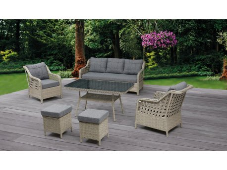 HANAH HOME Baštenska garnitura Ronda Dark Grey