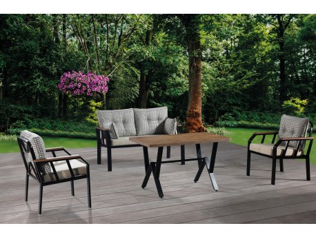 HANAH HOME Baštenska garnitura Tu Tienda Nergiz Black White