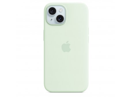 APPLE IPhone 15 Silicone Case with MagSafe - Soft Mint ( mwnc3zm/a )