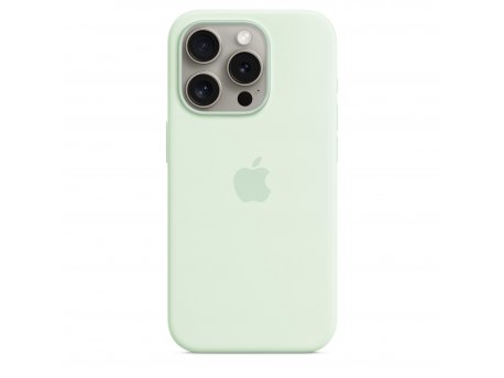 APPLE IPhone 15 Pro Silicone Case with MagSafe - Soft Mint ( mwnl3zm/a )