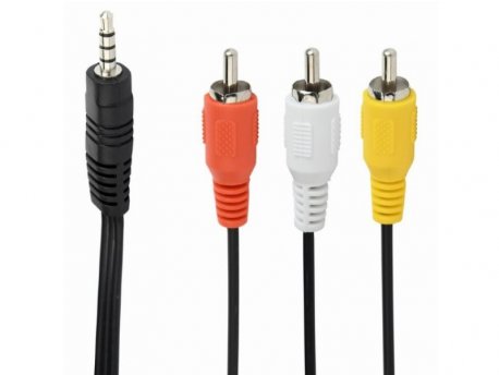GEMBIRD CCA-4P2R-2M Jack AV 3.5mm 4-pin, cable Jack AV 3.5mm male - 3x RCA male 2m black