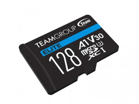 TEAM GROUP TeamGroup MICRO SDXC 128GB ELITE, UHS-I U3 V30 A1, 100/50MB/s +SD Adapter TEAUSDX128GIV30A103