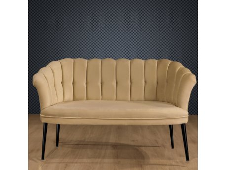 Atelier del Sofa Sofa dvosed Daisy Black Metal Light Brown
