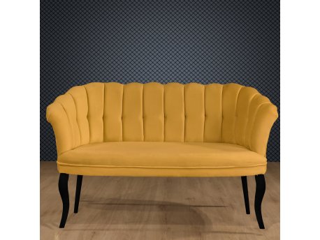 Atelier del Sofa Sofa dvosed Daisy Black Wooden Mustard