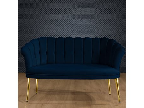 Atelier del Sofa Sofa dvosed Daisy Gold Metal Dark Blue