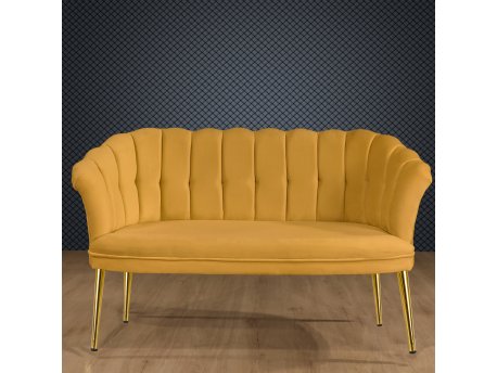 Atelier del Sofa Sofa dvosed Daisy Gold Metal Mustard