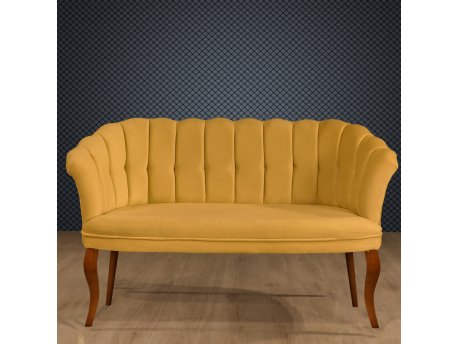 Atelier del Sofa Sofa dvosed Daisy Walnut Wooden Mustard