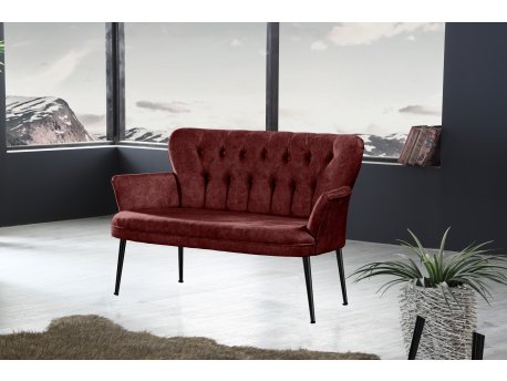 Atelier del Sofa Sofa dvosed Paris Black Metal Claret Red