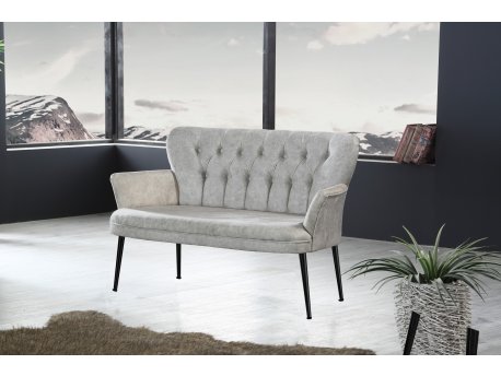 Atelier del Sofa Sofa dvosed Paris Black Metal Cream