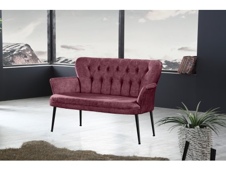 Atelier del Sofa Sofa dvosed Paris Black Metal Dusty Rose
