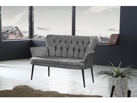 Atelier del Sofa Sofa dvosed Paris Black Metal Grey