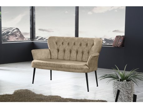 Atelier del Sofa Sofa dvosed Paris Black Metal Light Brown