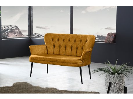 Atelier del Sofa Sofa dvosed Paris Black Metal Mustard