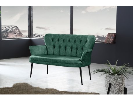 Atelier del Sofa Sofa dvosed Paris Black Metal Sea Green