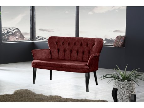 Atelier del Sofa Sofa dvosed Paris Black Wooden Claret Red