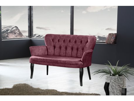 Atelier del Sofa Sofa dvosed Paris Black Wooden Dusty Rose