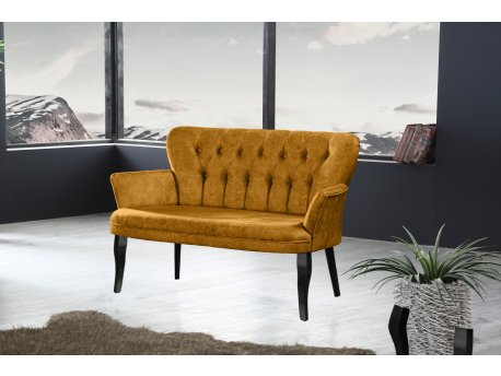 Atelier del Sofa Sofa dvosed Paris Black Wooden Mustard
