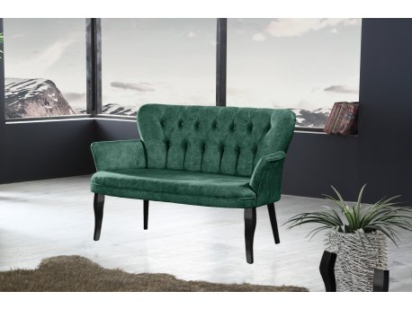 Atelier del Sofa Sofa dvosed Paris Black Wooden Sea Green