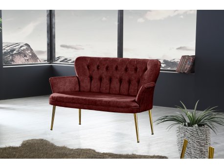 Atelier del Sofa Sofa dvosed Paris Gold Metal Claret Red