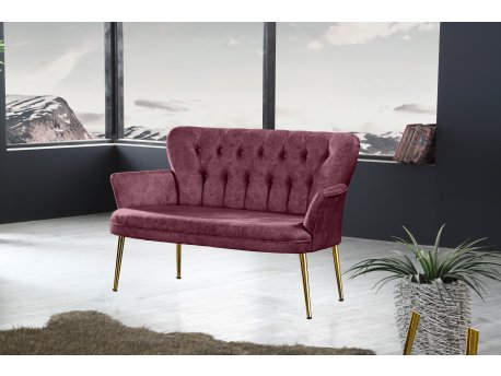 Atelier del Sofa Sofa dvosed Paris Gold Metal Dusty Rose