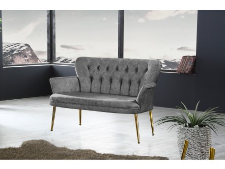 Atelier del Sofa Sofa dvosed Paris Gold Metal Grey