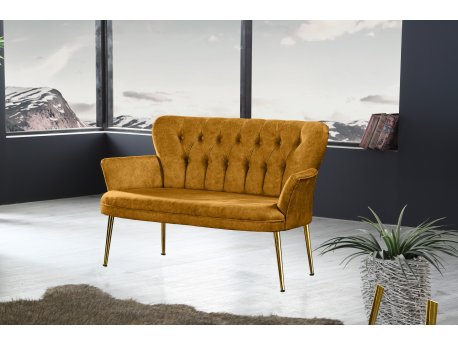 Atelier del Sofa Sofa dvosed Paris Gold Metal Mustard