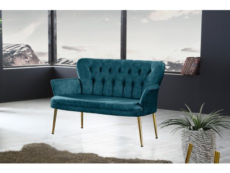 Atelier del Sofa Sofa dvosed Paris Gold Metal Petrol Blue