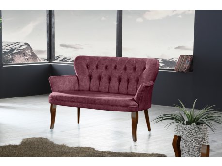 Atelier del Sofa Sofa dvosed Paris Walnut Wooden Dusty Rose