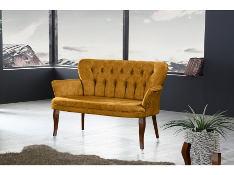 Atelier del Sofa Sofa dvosed Paris Walnut Wooden Mustard