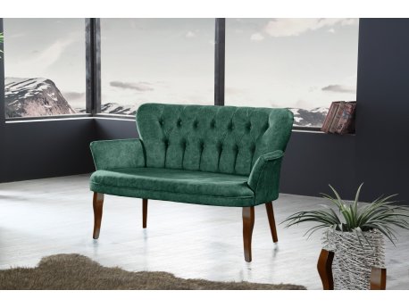 Atelier del Sofa Sofa dvosed Paris Walnut Wooden Sea Green