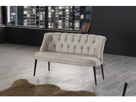 Atelier del Sofa Sofa dvosed Roma Black Metal Cream