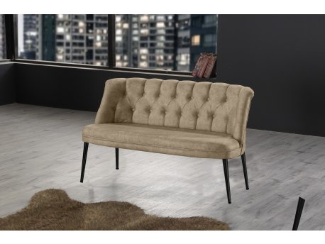 Atelier del Sofa Sofa dvosed Roma Black Metal Light Brown